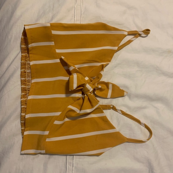 Two piece top and skirt set. SHEIN. Never worn. Mustard yellow and white. - Picture 2 of 3
